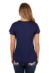 PURE WESTERN BECKY WOMENS SHORT SLEEVE TEE - NAVY [SZ:8]