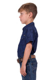 PURE WESTERN DREW BOYS SHORT SLEEVE SHIRT - DENIM [SZ:2]