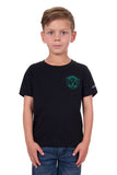 PURE WESTERN WALKER BOYS SHORT SLEEVE TEE - BLACK [SZ:6]