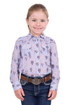 PURE WESTERN MAVIS GIRLS LONG SLEEVE SHIRT - NAVY STRIPE [SZ:2]