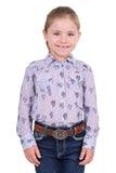 PURE WESTERN MAVIS GIRLS LONG SLEEVE SHIRT - NAVY STRIPE [SZ:2]