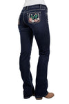 PURE WESTERN ZOE WOMENS BOOT CUT JEANS 34" - MIDNIGHT [SZ:8]