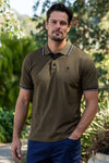 THOMAS COOK LOGAN TAILORED SHORT SLEEVE MENS POLO - DARK TAN [SZ:S]