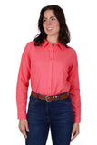 THOMAS COOK LAURA WOMENS LONG SLEEVE SHIRT - CORAL [SZ:8]