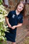 THOMAS COOK LUNA GIRLS SHORT SLEEVE POLO DRESS - NAVY [SZ:8]