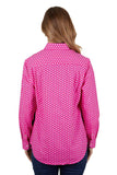 HARDSLOG WOMENS KELLY HALF PLACKET LONG SLEEVE SHIRT - PINK [SZ:8]