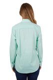 HARDSLOG WOMENS LIZZIE HALF PLACKET LONG SLEEVE SHIRT - TEAL [SZ:8]