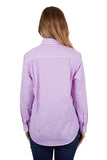 HARDSLOG WOMENS AYLA HALF PLACKET LONG SLEEVE SHIRT - LAVENDER [SZ:8]