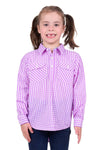 HARDSLOG KIDS AYLA HALF PLACKET SHIRT - LAVENDER [SZ:2]