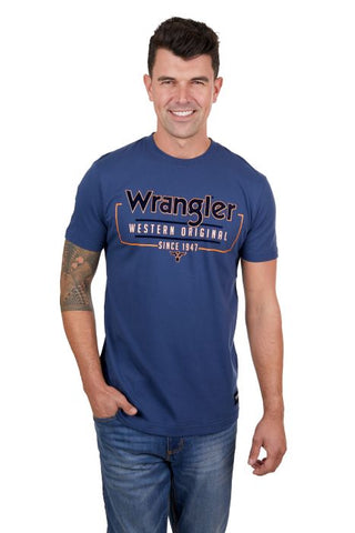 WRANGLER LIAM SHORT SLEEVE MENS TEE - DENIM [SZ:S]