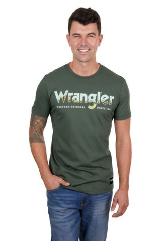 WRANGLER LUCAS MENS SHORT SLEEVE TEE - CYPRESS [SZ:S]