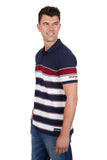 WRANGLER DION MENS 1 POCKET SHORT SLEEVE POLO - NAVY/RED [SZ:M]