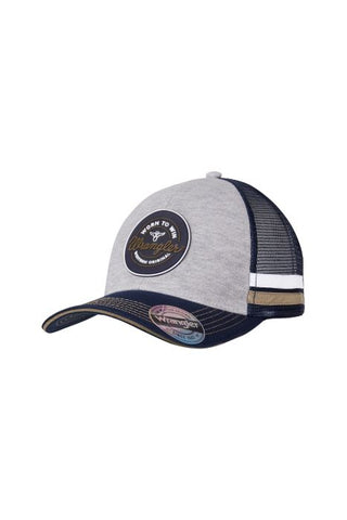 WRANGLER ANDY TRUCKER CAP - GREY MARLE/NAVY 