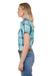 WRANGLER PIPPA WOMENS SHORT SLEEVE SHIRT - GREEN [SZ:8]