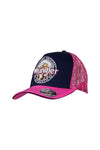 WRANGLER ELSA HP PONYTAIL TRUCKER CAP - NAVY/PINK 