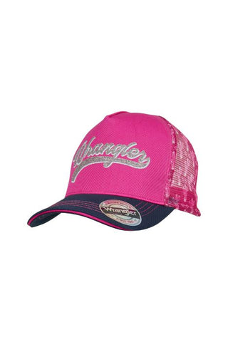 WRANGLER LUNA KIDS HP PONYTAIL CAP - PINK/NAVY 