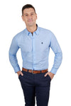 THOMAS COOK LINEN TAILORED LONG SLEEVE SHIRT - LIGHT BLUE [SZ:XS]