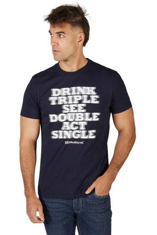 BULLZYE ACT SINGLE MENS SHORT SLEEVE TEE - NAVY [SZ:M]