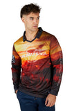 BULLZYE CAM MENS FISHING SHIRT - SUNSET CATTLE [SZ:XS]