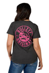 BULLZYE BEER PONG WOMENS SHORT SLEEVE TEE - CHARCOAL [SZ:8]