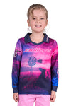 BULLZYE HORIZON GIRLS LONG SLEEVE FISHING SHIRT - PURPLE/PINK [SZ:2]