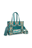 WRANGLER AZTEC CROSSBODY TOTE BAG - TURQUOISE 