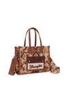 WRANGLER AZTEC CROSSBODY TOTE BAG - TAN 