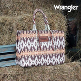 WRANGLER SOUTHWESTERN OVERSIZED TOTE - COFFEE 