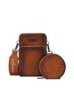 WRANGLER PHONE WALLET BAG WITH COIN PURSE SET - TAN 